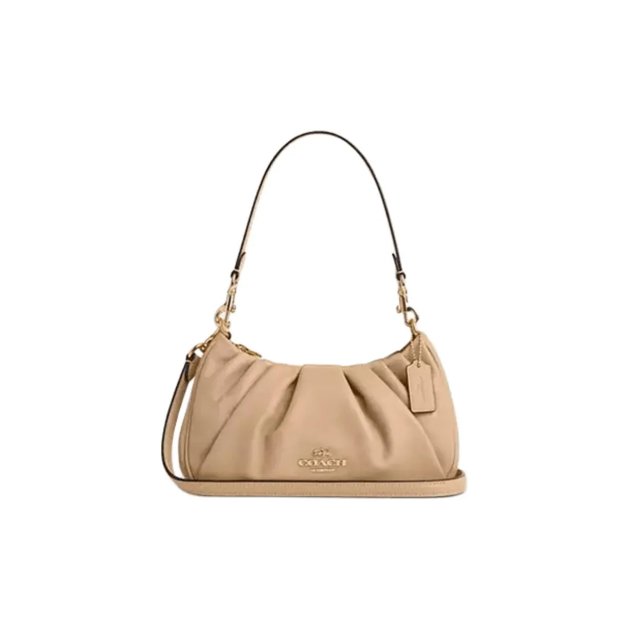 COACH Teri Smooth Leather Crossbody Bag Shoulder Bag Medium Women's Tan