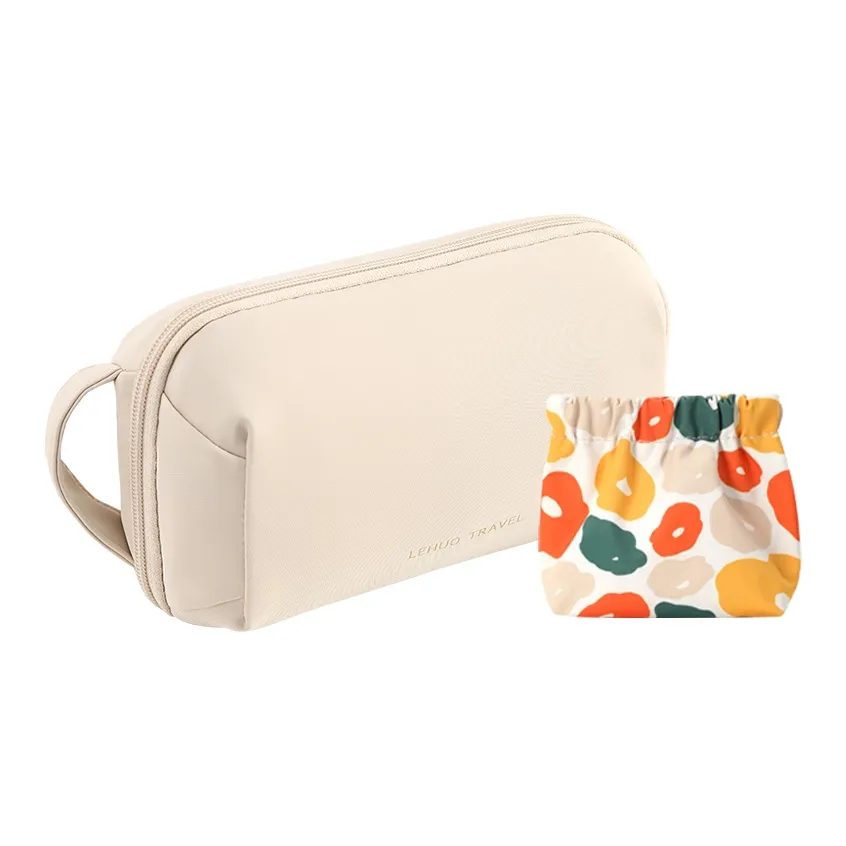 LOHAS Travel PVC Leather Makeup Bag Medium Size Unisex Multicolor