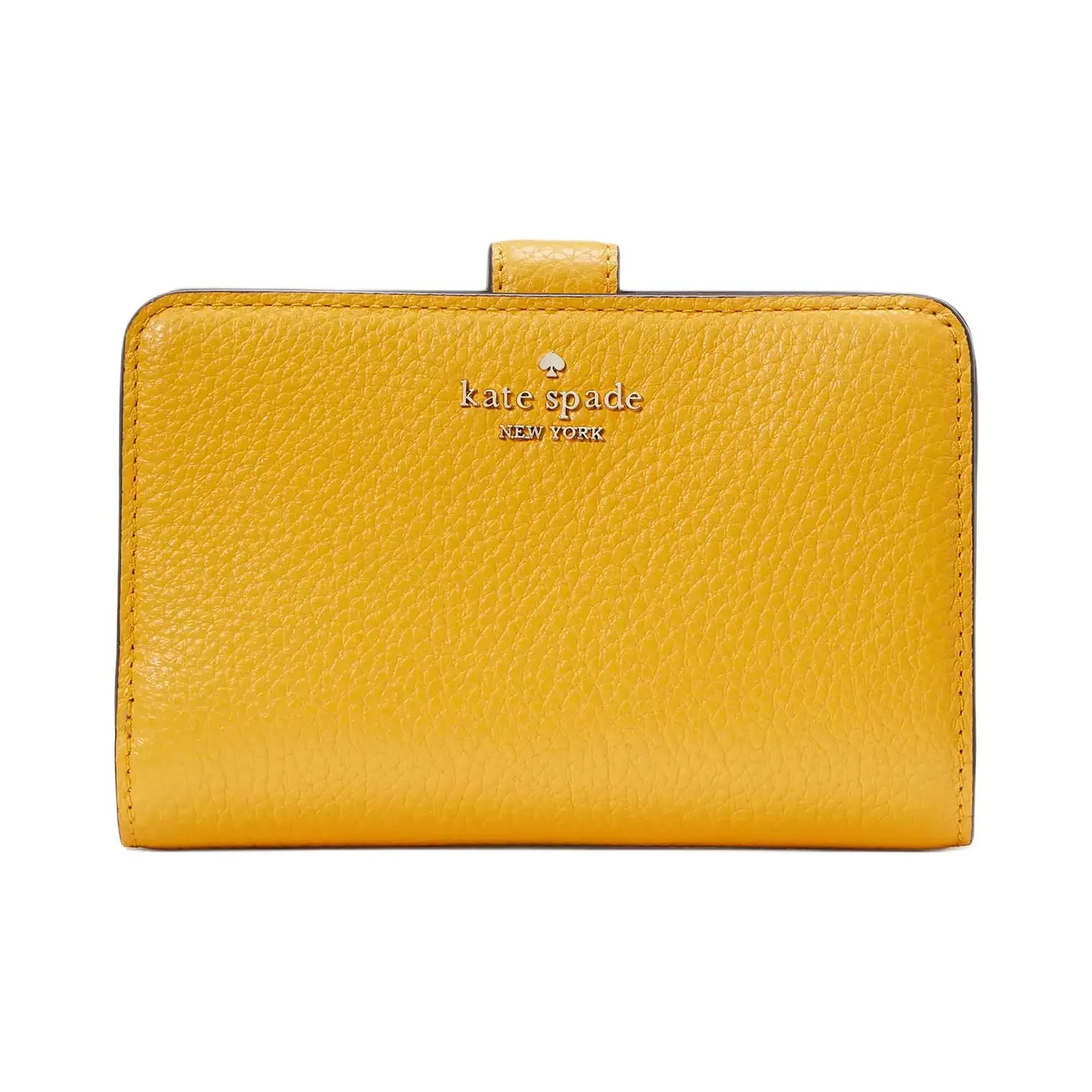 Kate Spade Litchi Grain Leather Wallet Medium Size Women's Yellow
