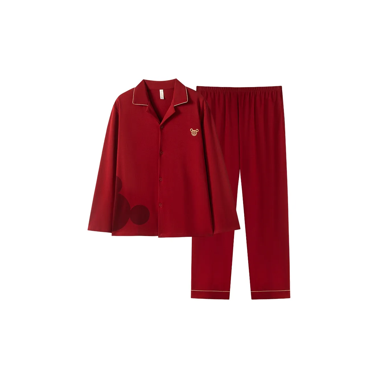ROUKEER Pajama Set Men Burgundy