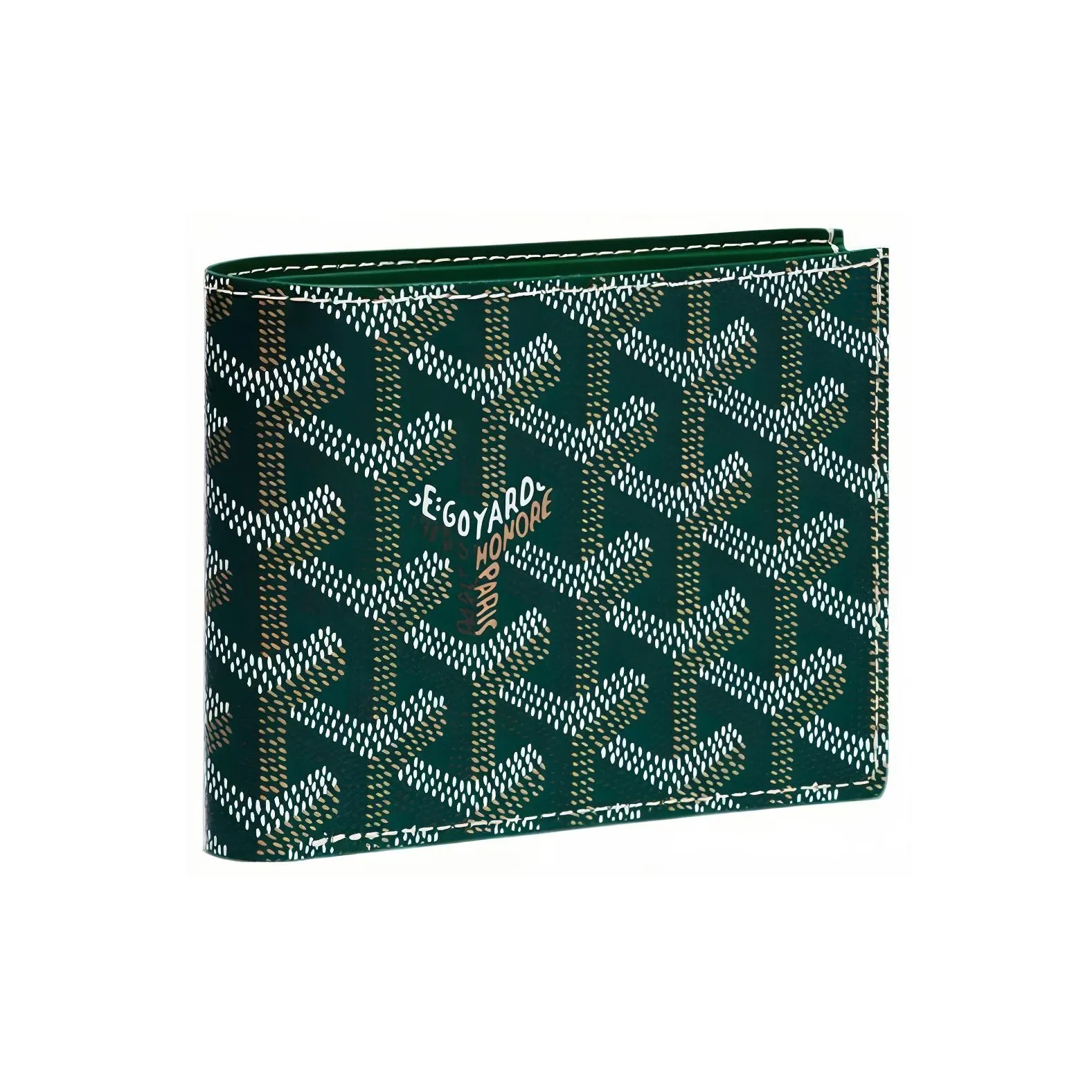 GOYARD SAINT FLORENTIN Canvas With Leather Wallet Unisex Green
