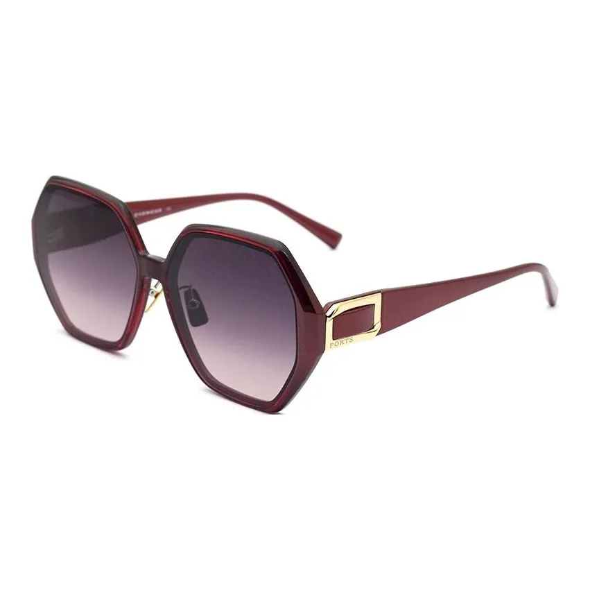 PORTS Нерегулярная форма Солнцезащитные очки Женские Красный