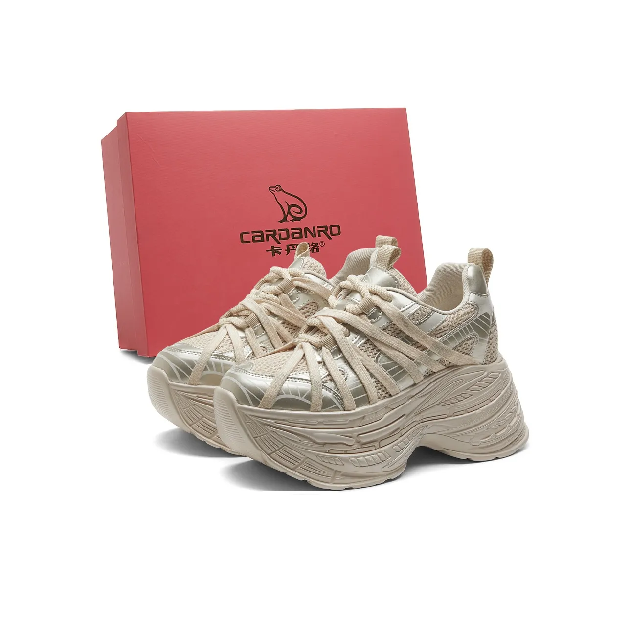 CARDANRO Small sized Sky Vegetables Low Top Platform Height Increasing 10cm Chunky Sneakers Women's