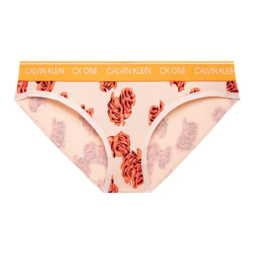 CALVIN KLEIN Underpants Women's 1 Pack Pink Base With Red Rose Print