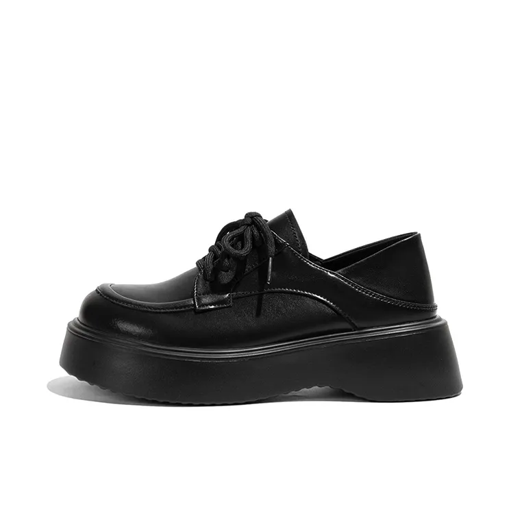 Old Meow Trendy Fashion Lace Up Platform Women's Casual Shoes 5cm Women's Black