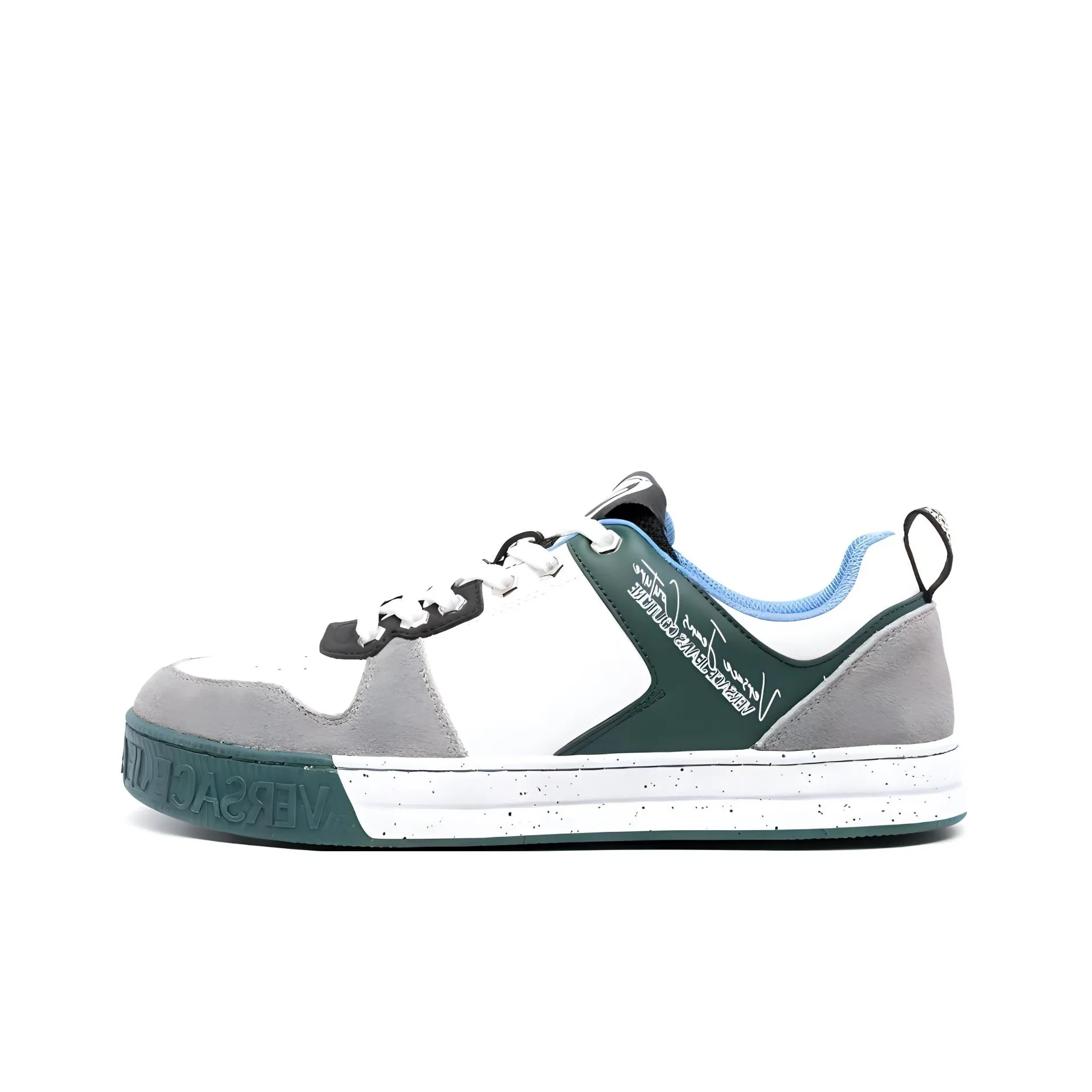 VERSACE JEANS Low-Top Skateboard Shoes Men's White Gray Green