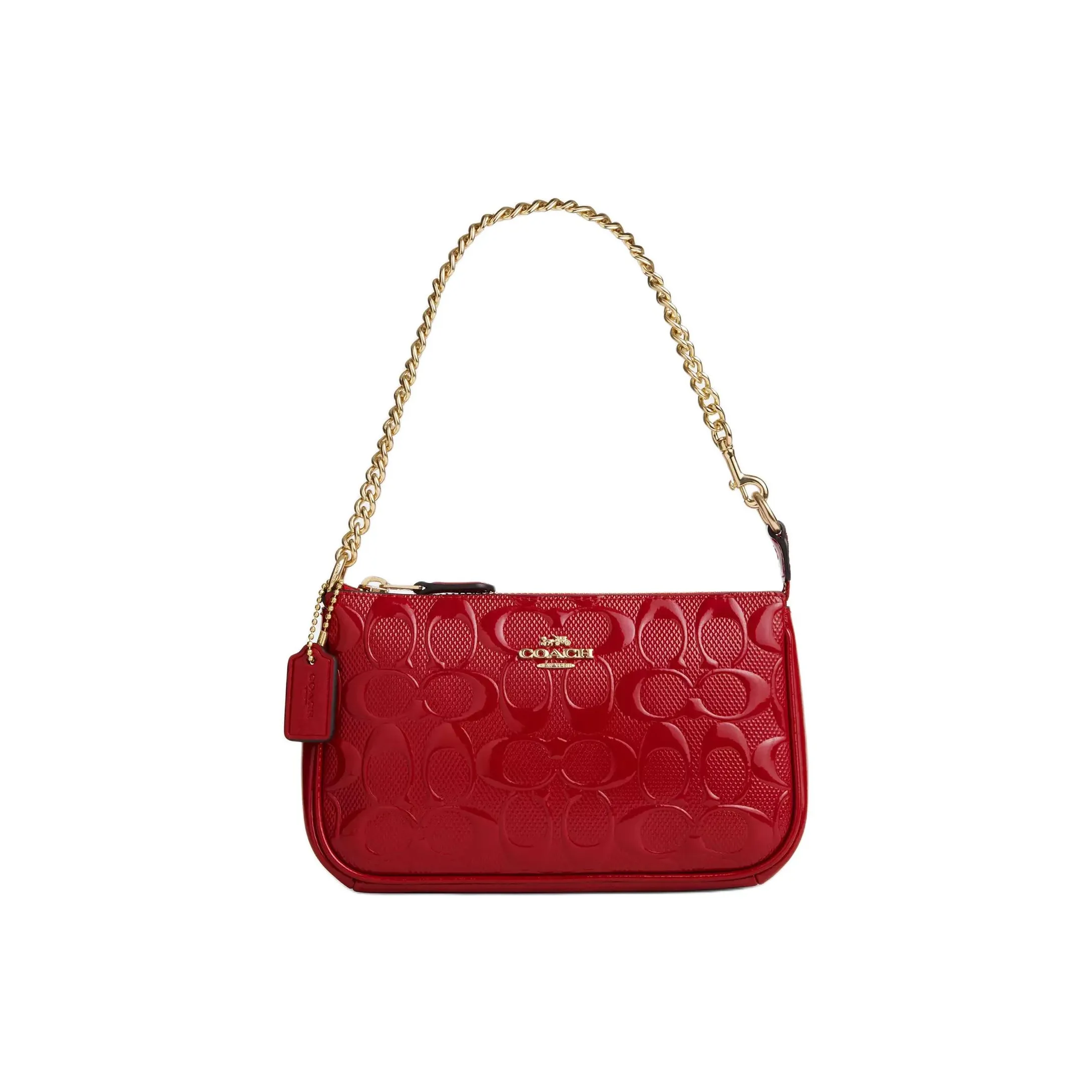 COACH Nolita Split Cow Leather Handbag, Shoulder Bag Women's Red