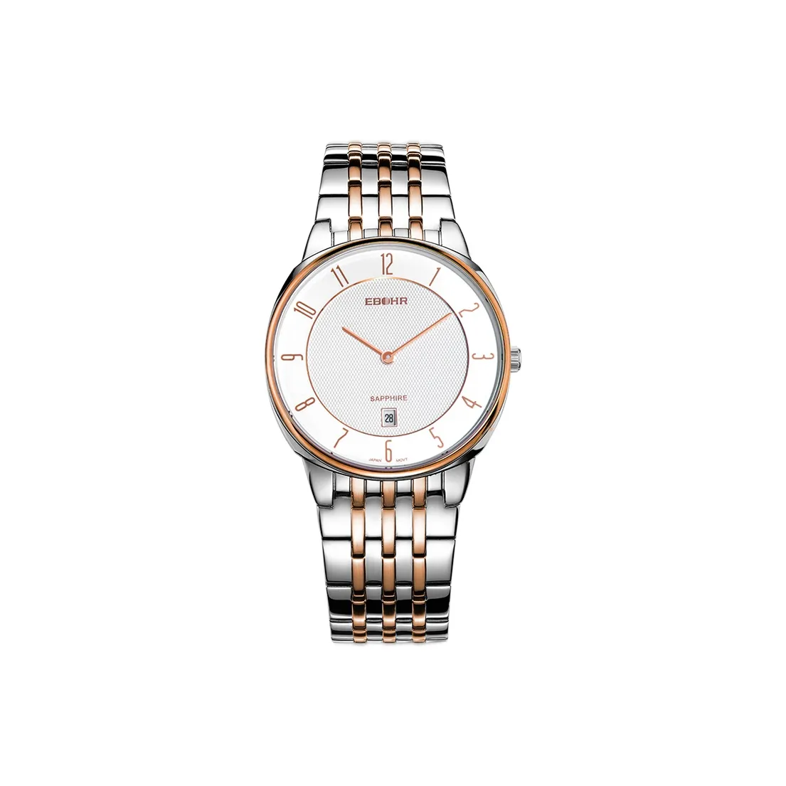 EBOHR Master Collection Кварцевый механизм нержавеющая сталь ремешок часы мужской белый циферблат