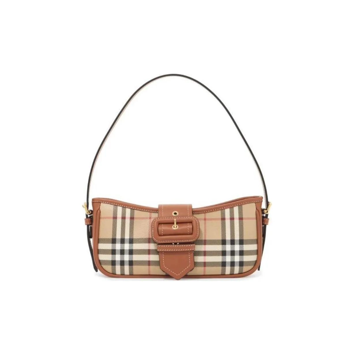 Burberry Calfskin Handbag Shoulder Bag Women's Brown