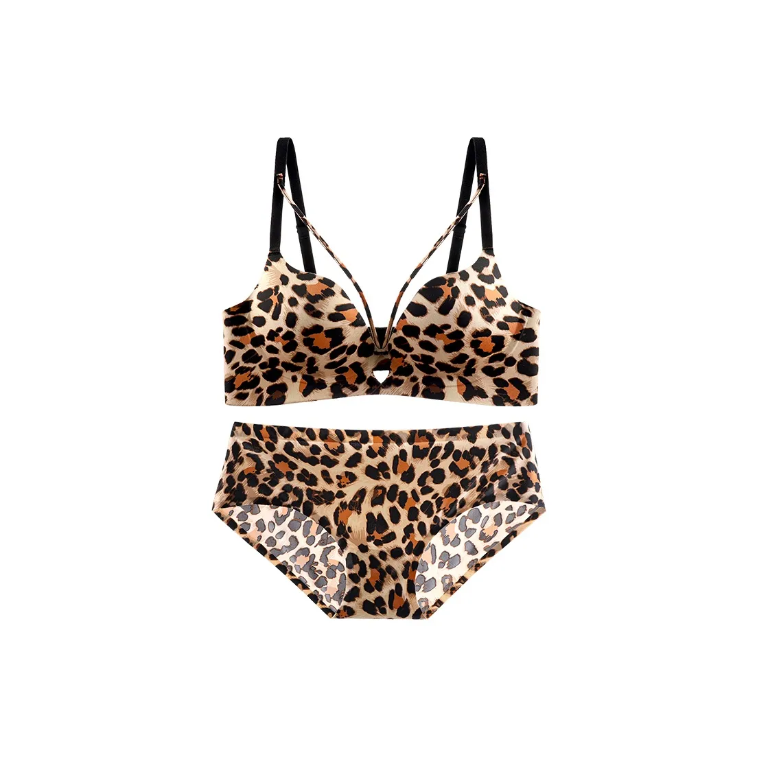 MIIOW Комплект нижнего белья Женское с леопардовым принтом