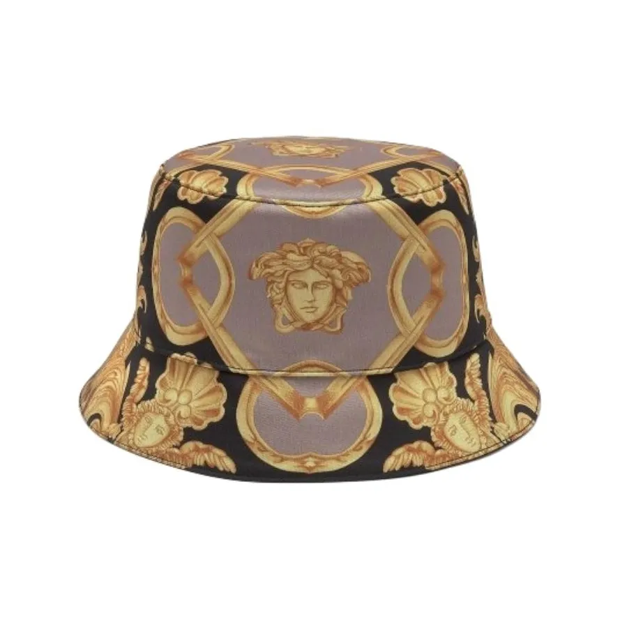 VERSACE Polyester Bucket Hats Men Yellow/Black