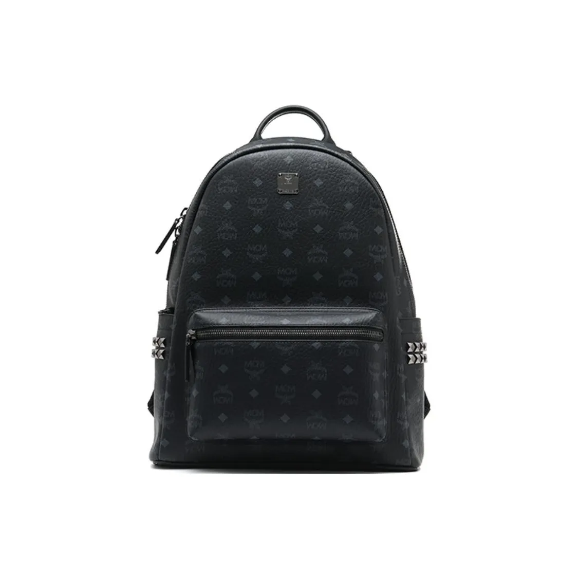MCM Stark Visetos Coated Canvas With Nappa Leather Trim Backpack Medium Size Unisex Black