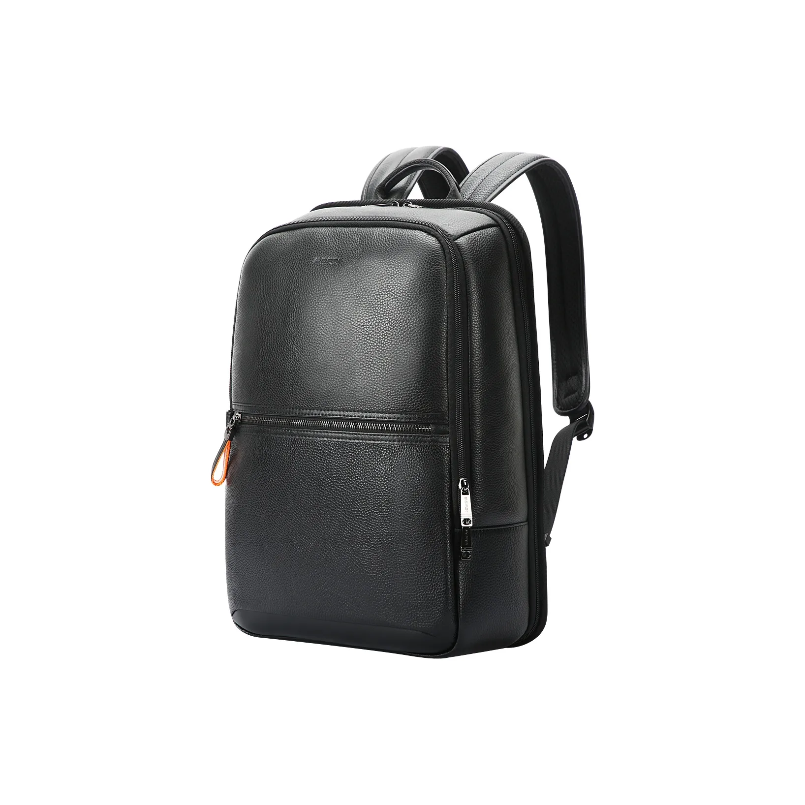 BOPAI Top Grain Cow Leather Backpack Laptop Bag Backpack Regular Men Black