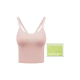 [크롭 스타일-High Waistline] 브이넥 등 라인 연출 - 코랄 핑크