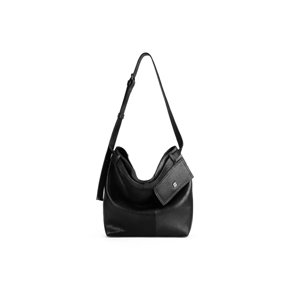 INJOYLIFE Сумка через плечо из коровьей кожи стандартная женская черная