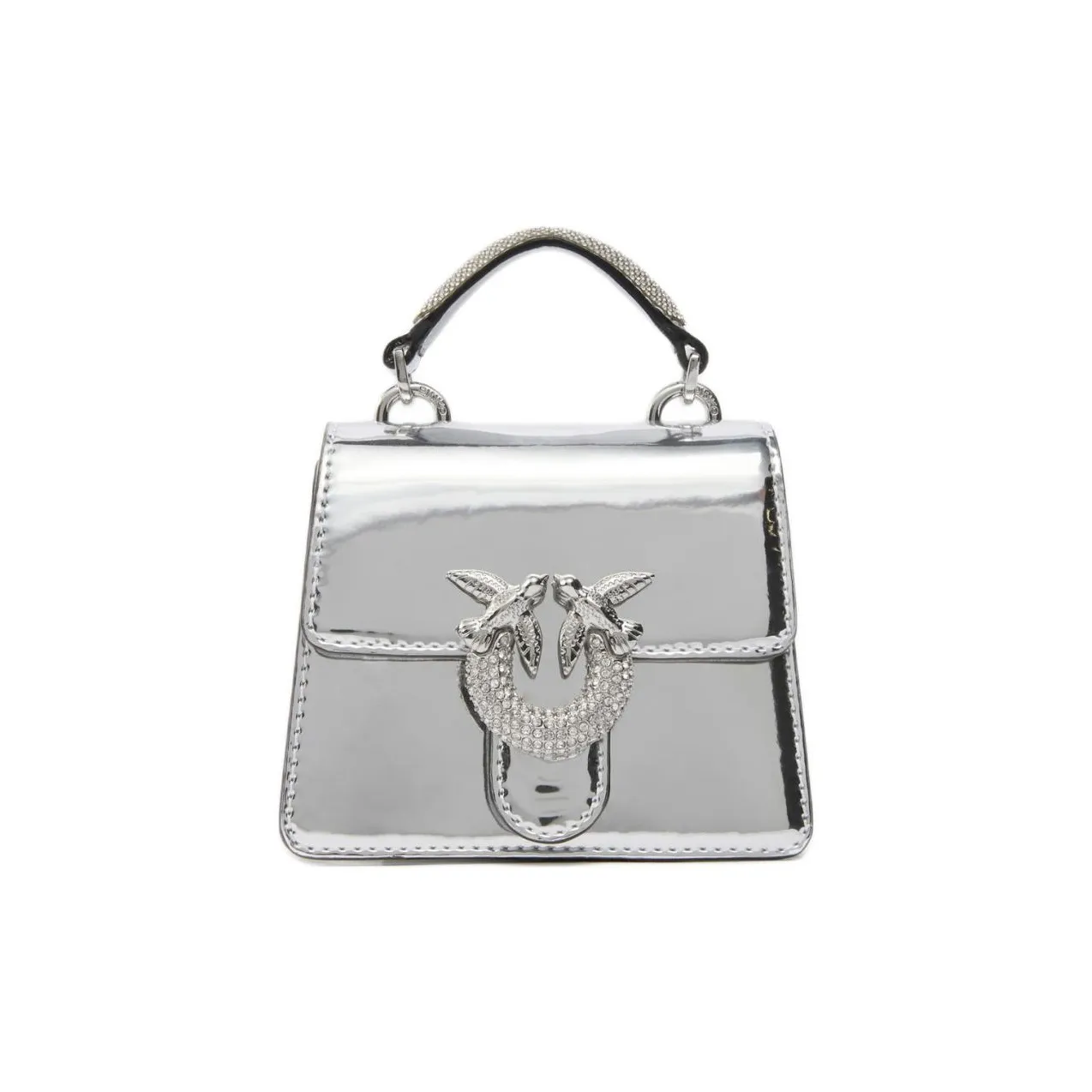 PINKO Love Series Мягкая кожа через плечо одно плечо сумка женский серебряный