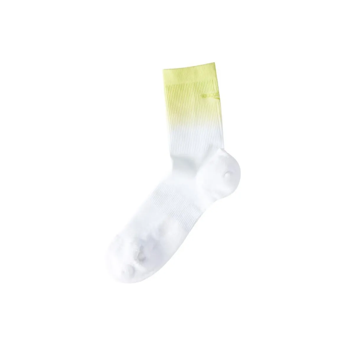 Saucony Mid Calf Socks Unisex 1 Pack Pearl White, Yellow Green Gradient