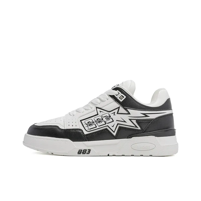 883 STAR Star Dance Shoes Slip-Resistant Water-Resistant And Wear-Resistant Low-Top Skateboard Shoes Unisex Black White
