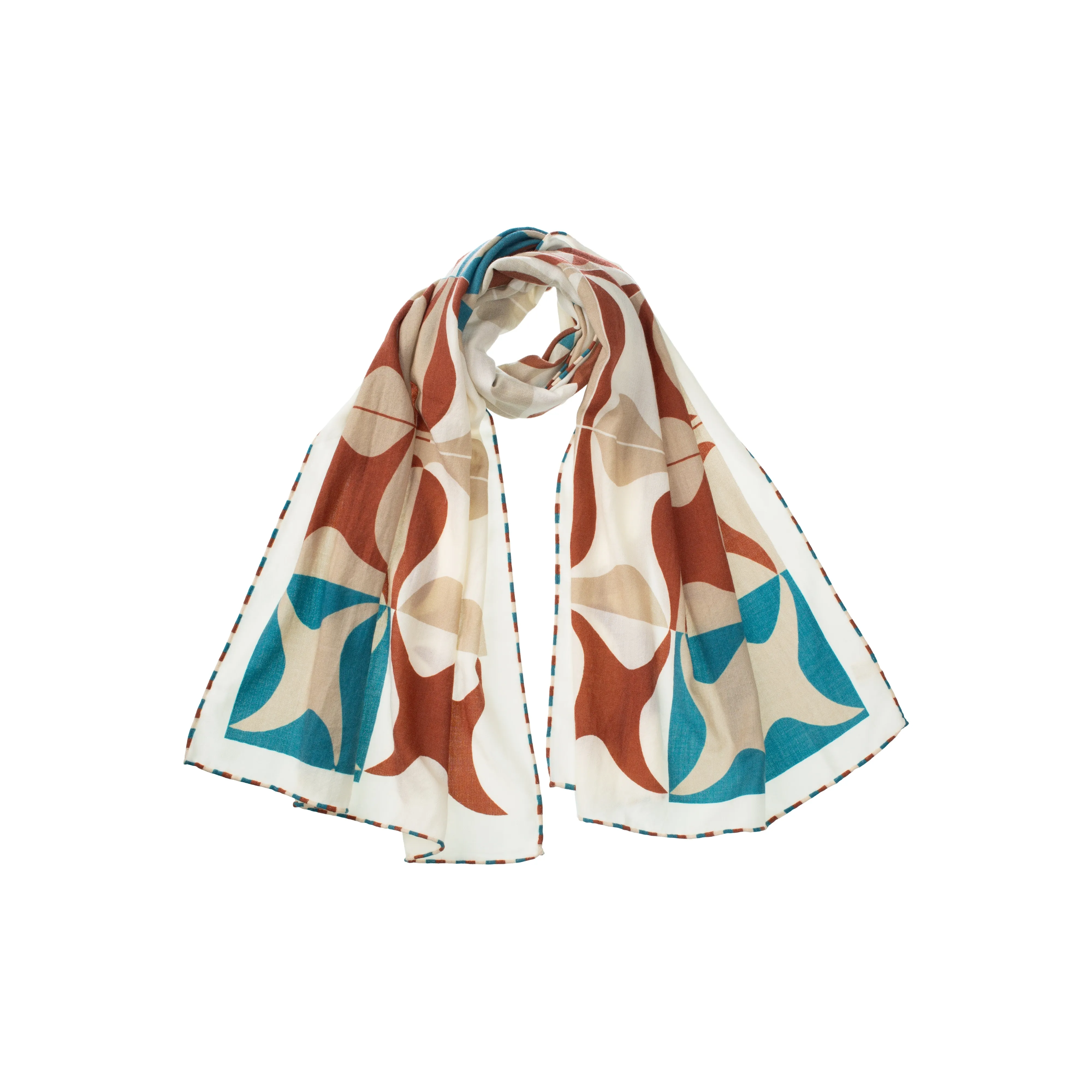 NAME.S 100% Sheep Wool Knit Scarves Women's Multicolor Workplace Gift For Elders Box Shopping Bag