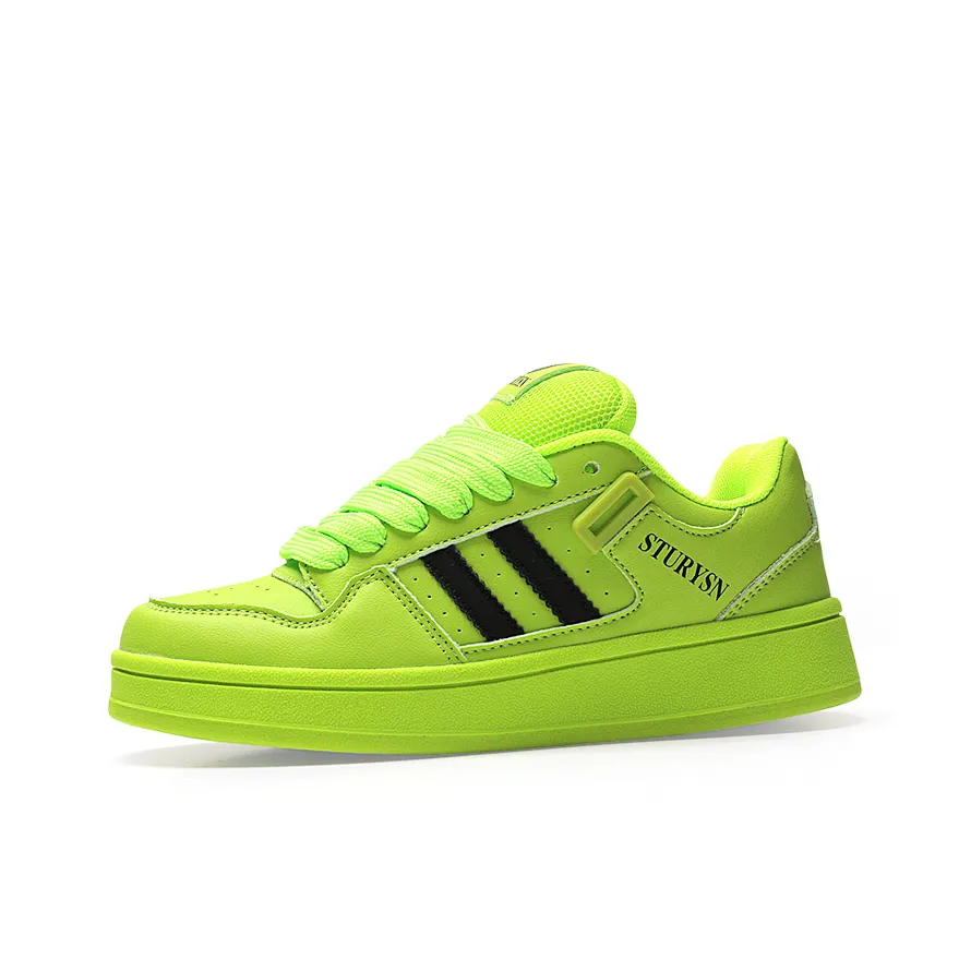 STUR YSN Износостойкий и Легкий Низкий Топ Скейтборд Кроссовки Унисекс Неон Зеленый