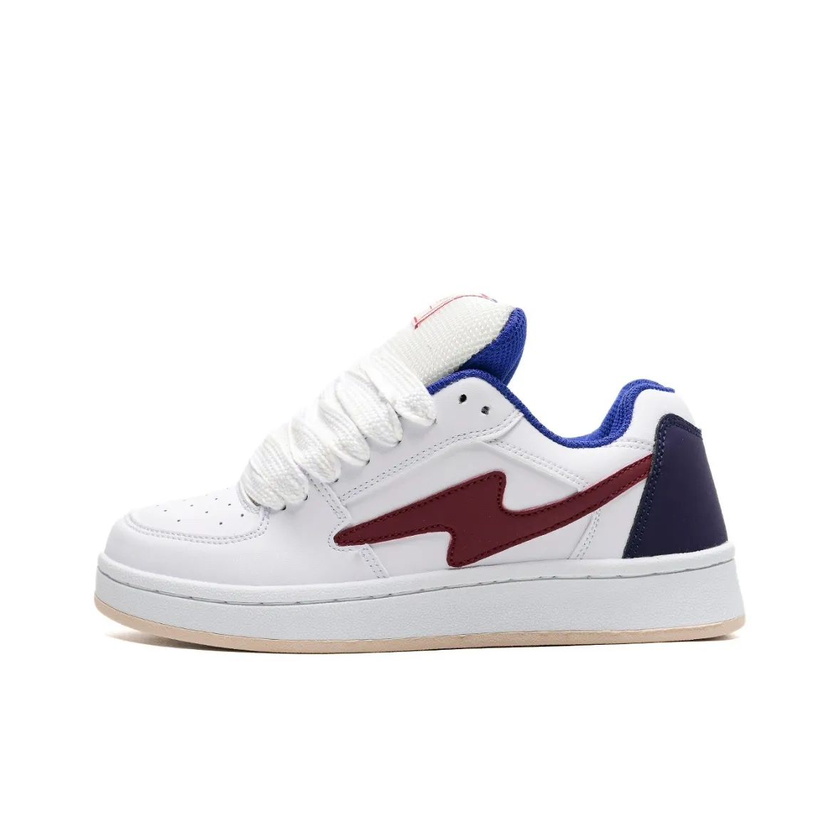 CHERRY&KALIKA Anti Slip Wear Resistant Lightweight Breathable Low Top Skateboard Shoes Women's White Blue Red