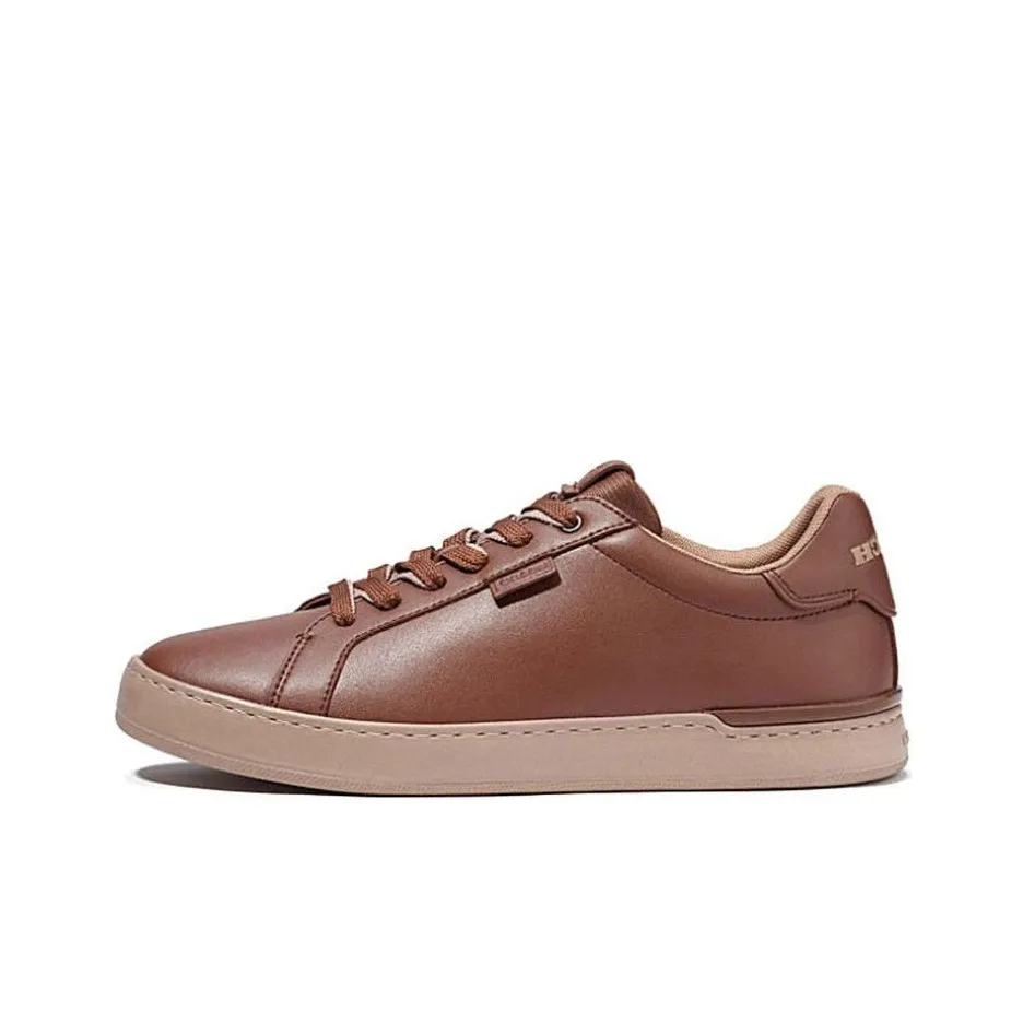 COACH Lowline Low-Top Stylish Skateboarding Shoes Men's Coffee