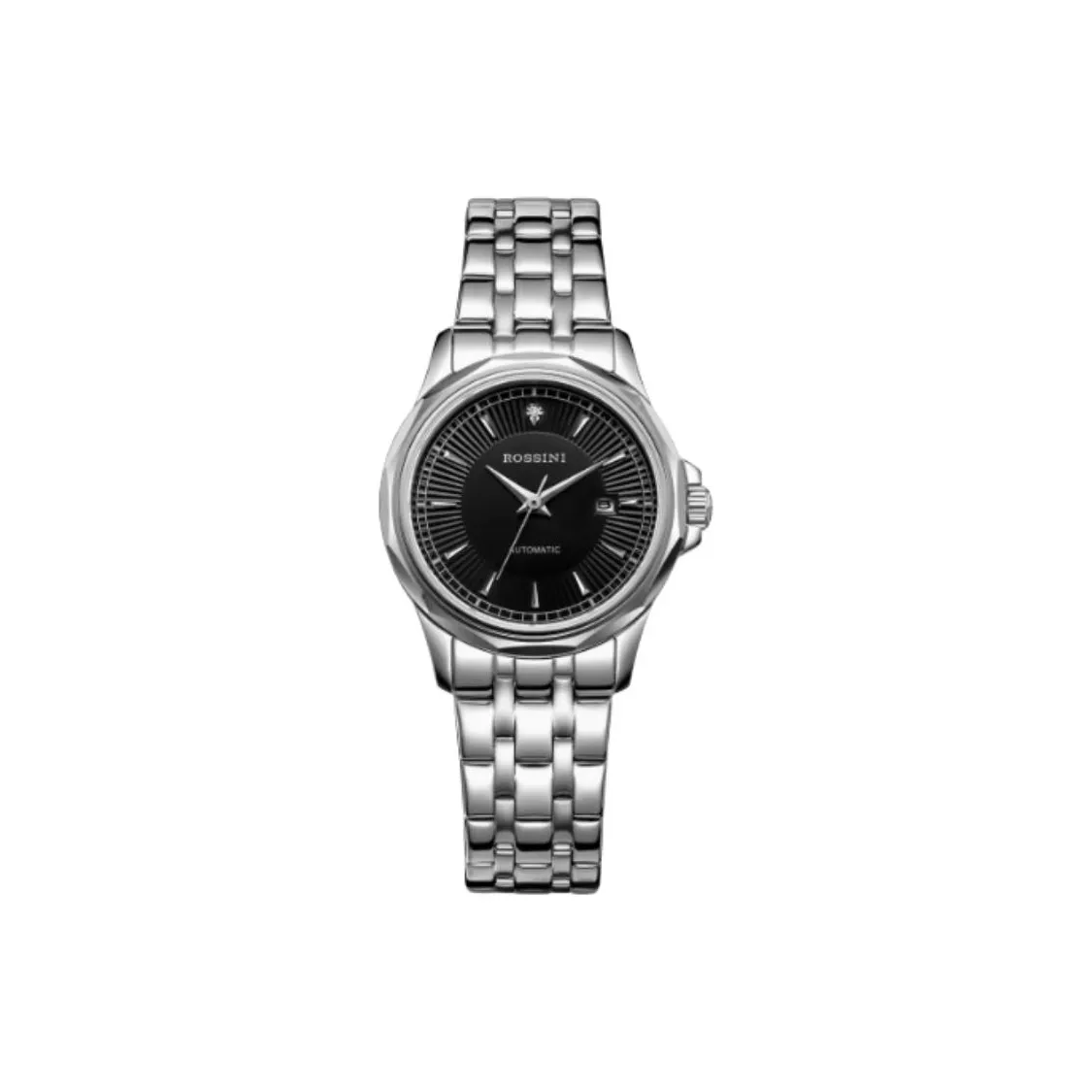 ROSSINI Enlightenment Collection Механические часы из нержавеющей стали с ремешком женские черный циферблат