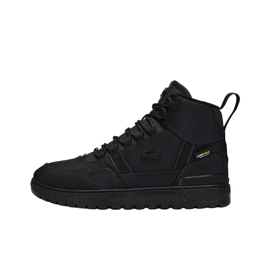 LACOSTE Slip Resistant High Top Skateboard Shoes Men Black