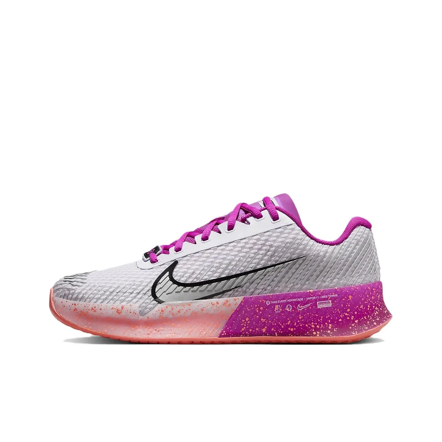 Nike Court Vapor 11 Hc Premium Barely Grape Vivid Grape Light Wild Mango Metallic Silver Women's