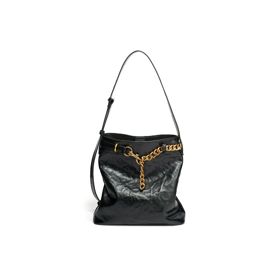 Simedin Сумка-ведро из коровьей кожи с синтетической кожей плечевая сумка для женщин глубокий черный цвет