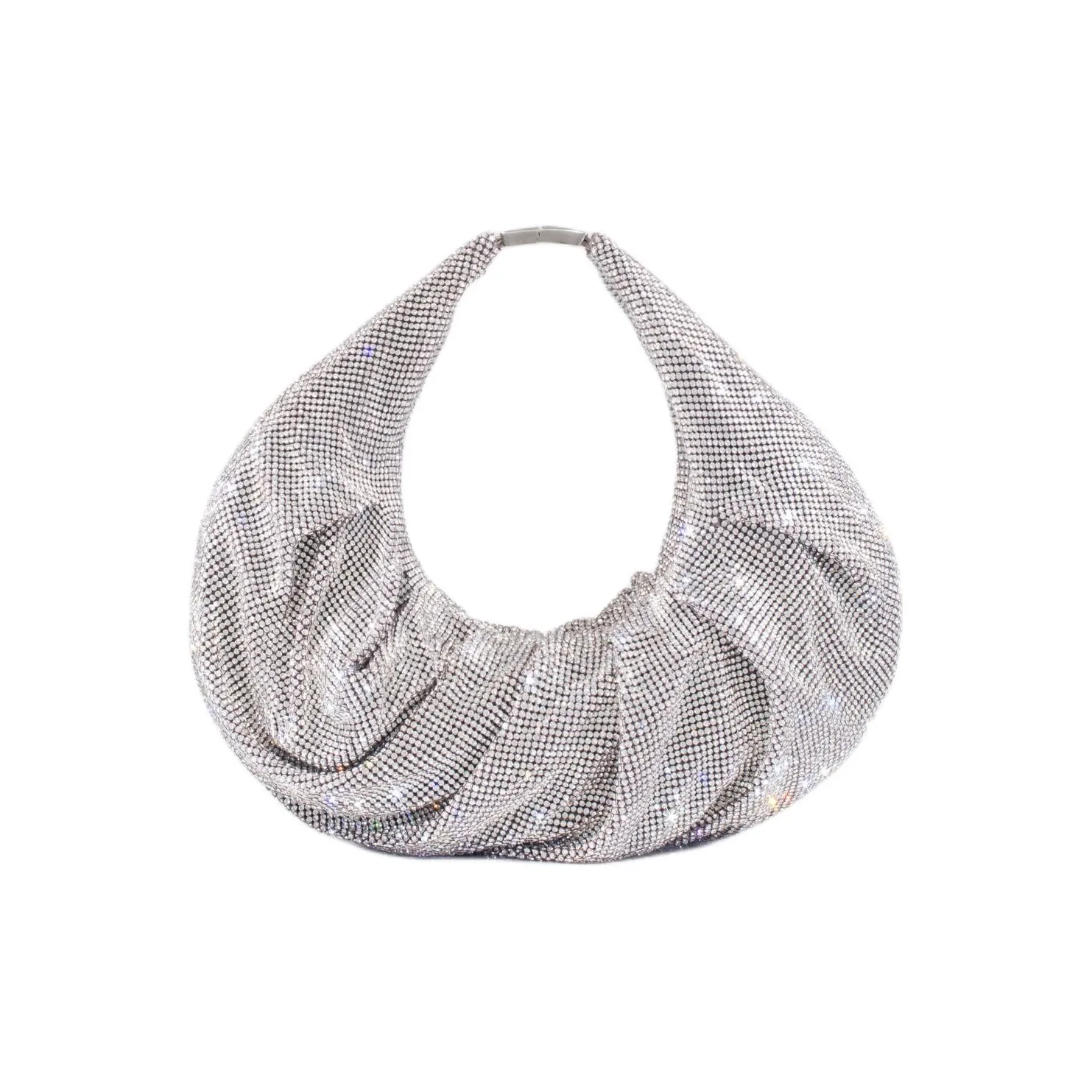 BENEDETTA BRUZZICHES Aluminum Mesh Shoulder Bag, Handbag Women's Silver