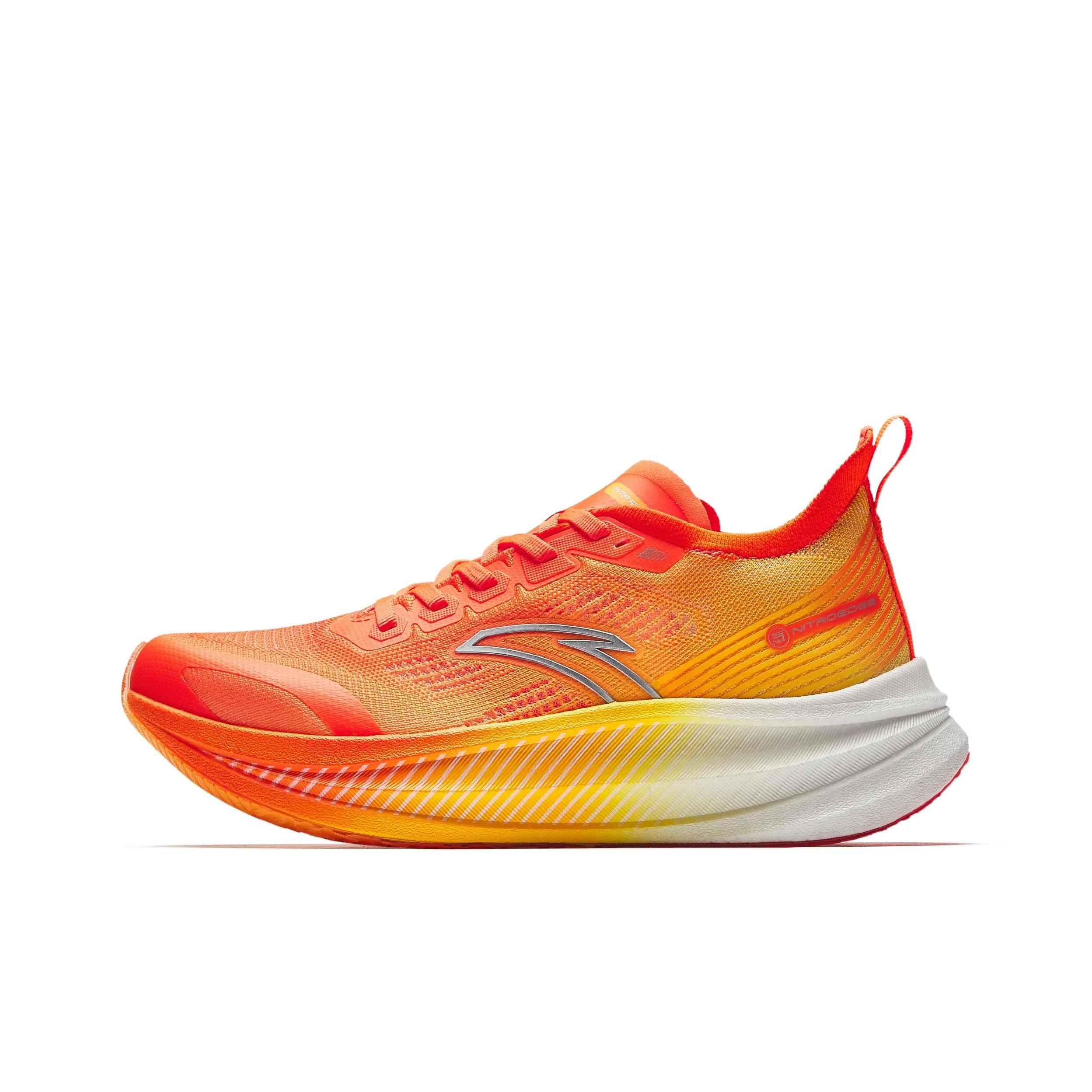 ANTA Амортизация Устойчивость к истиранию Дышащий Низкий Топ Полная длина Карбоновая плита Беговые кроссовки Женские Желто-оранжевый