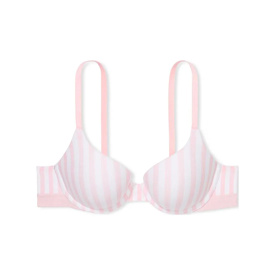 Victoria's Secret PUSH Up Perfect Shape Ribbed Cotton Bra Розовый Полосатый Бюстгальтер Женский Розовый Полосатый