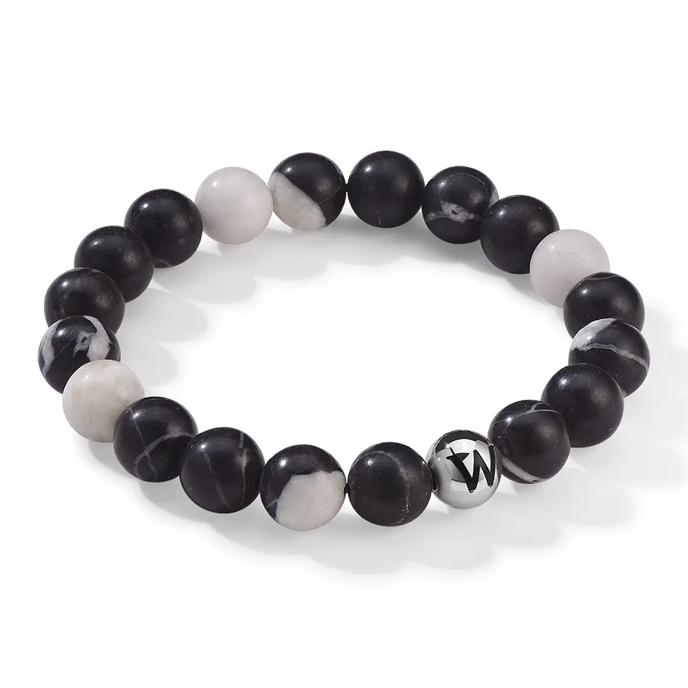 WEST ISLAND Черный Белый Зебра Камень Браслеты Унисекс