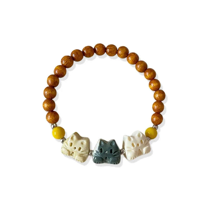 WANLIACC Браслет с бусинами из сплава "Kitten" унисекс
