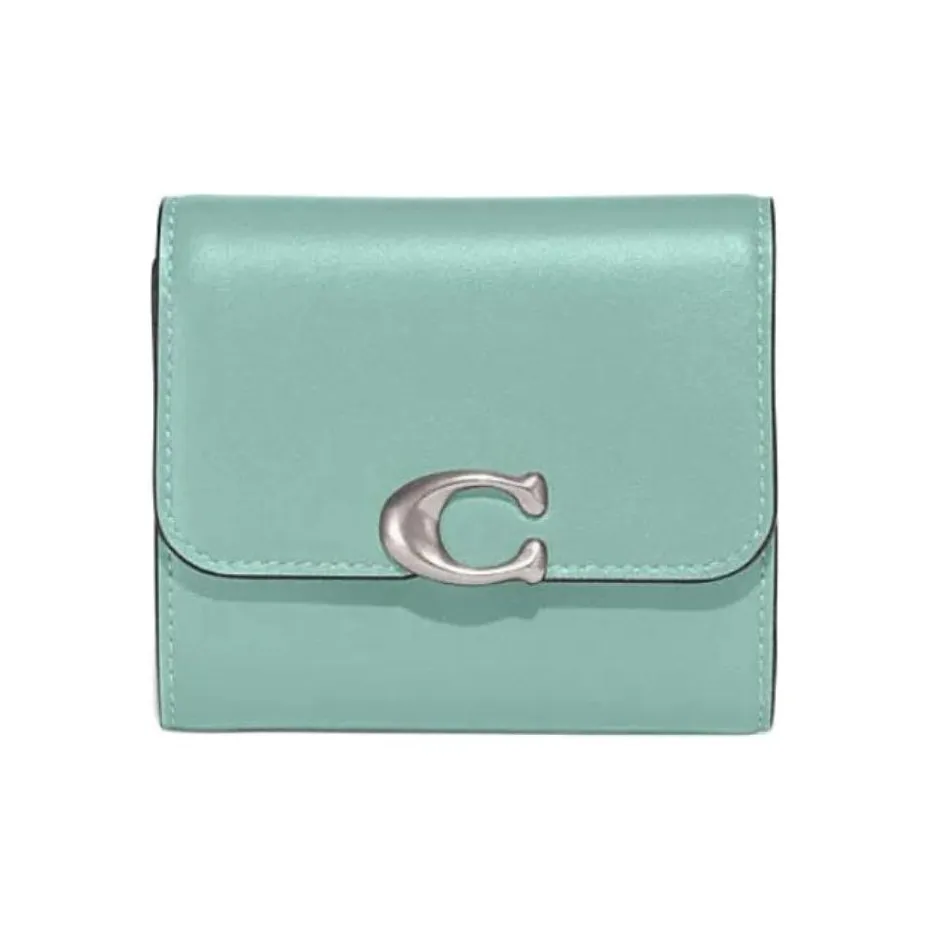 COACH Bandit Коровья кожа Монетница Кошелек Мини Женский Светло-синий