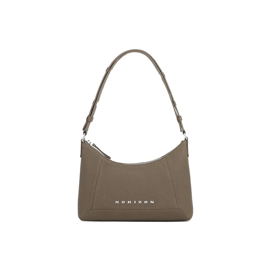 NORIZON Full Корова Крупнозернистая текстура Ines Сумка-хобо Сумка через плечо Подмышечная Сумка-хобо Женская Пустыня Умбра