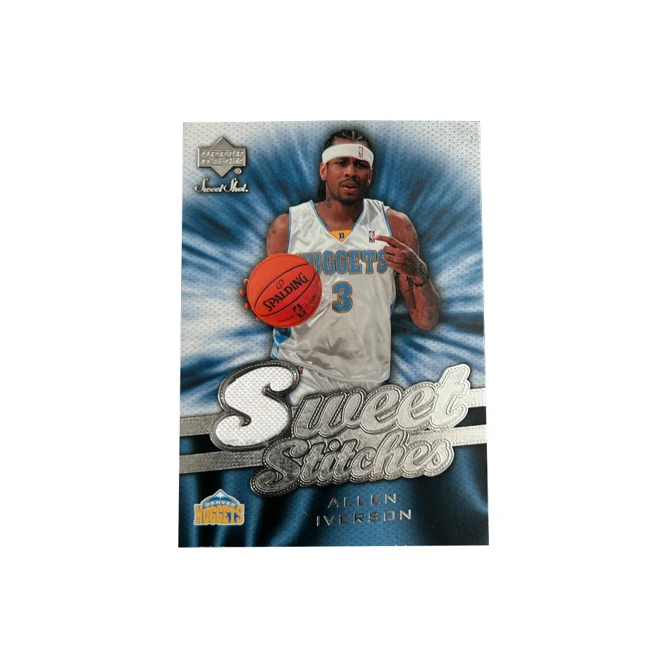 Верхняя Дека 2007-08 Айверсон Эра Nuggets Сладкий SHOT Игровой Использованный Джерси Карта Карта CONDITION Утвержденные Спортивные Карты 1 шт