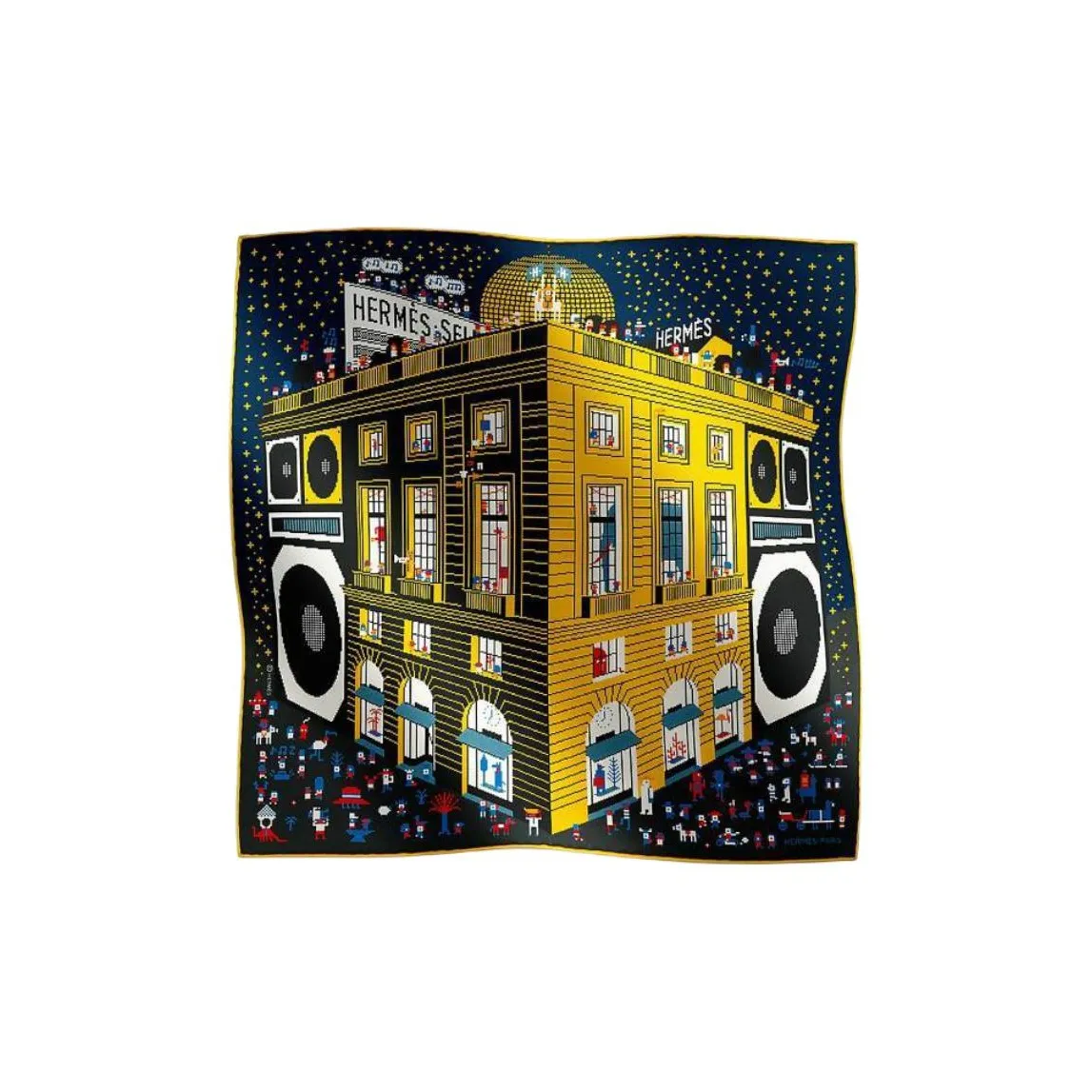 HERMES Шелковые шарфы Мужской Желтый