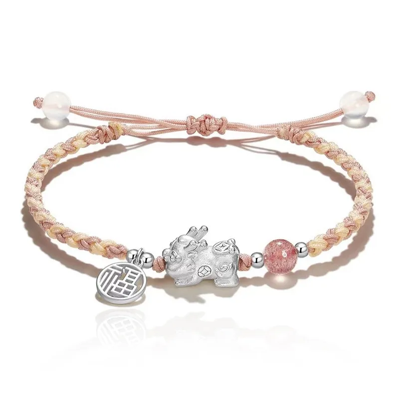 Zero Dimension Клубничный кварц Браслеты Унисекс