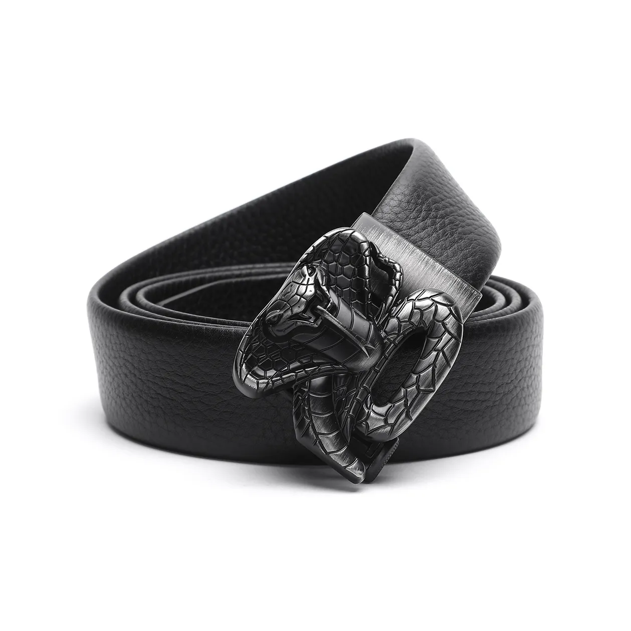 Satchi Cow Leather Belts Men's Black Width 3.5cm Gift Box Sets