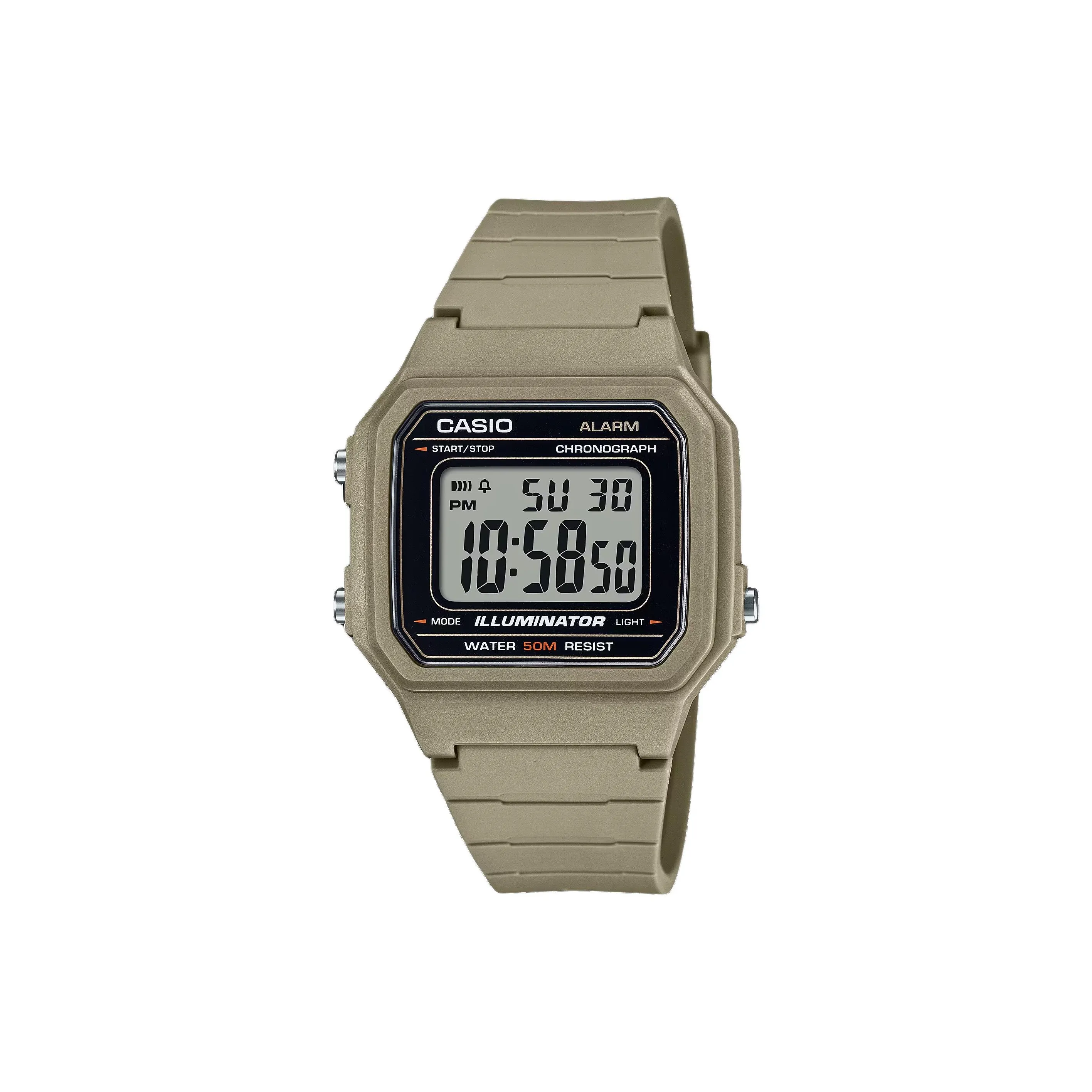 CASIO Кварцевый механизм Смольный ремешок Часы унисекс Серый циферблат