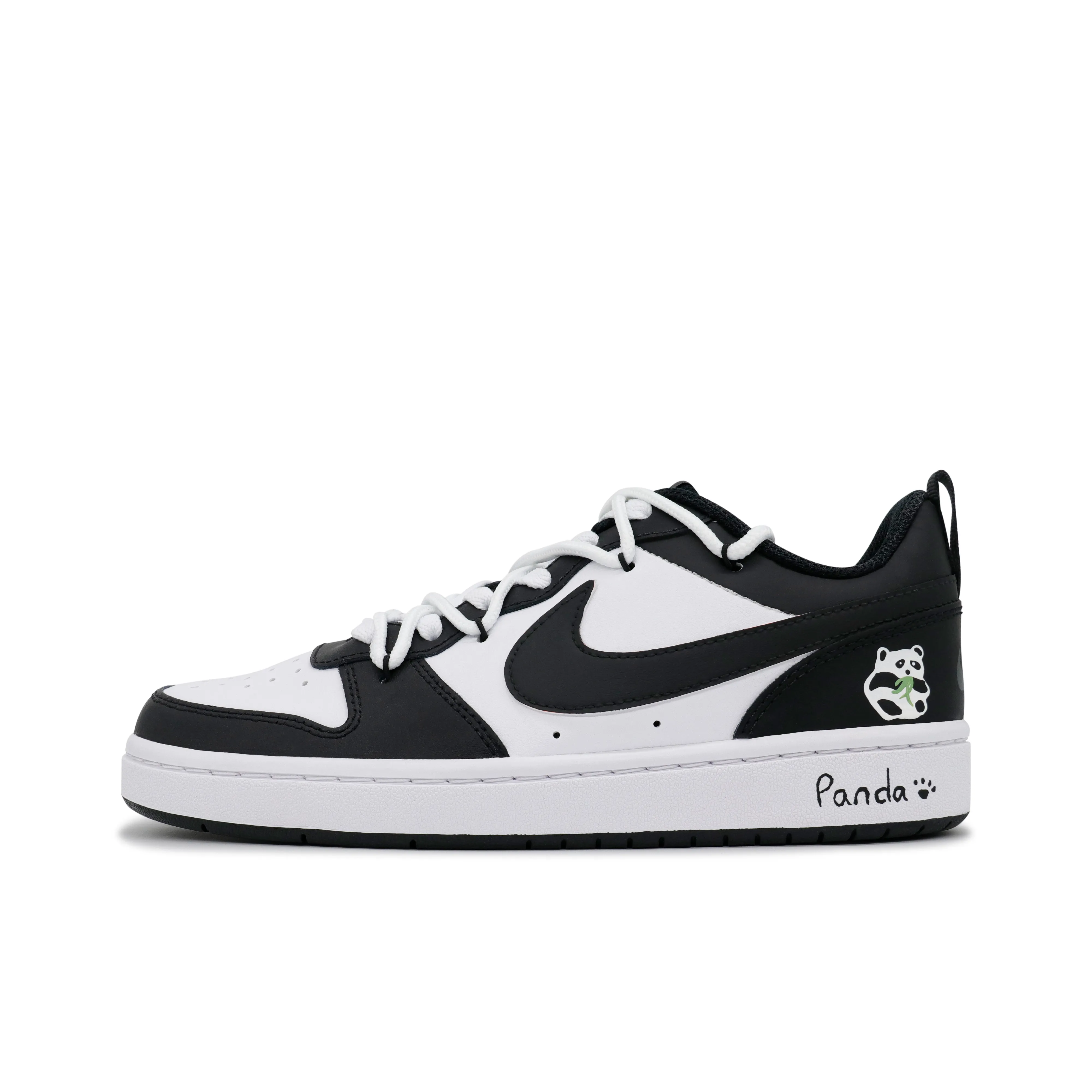 Nike Court Borough 2 Non-slip Lightweight Low-Top Skateboard Shoes GS Black White
