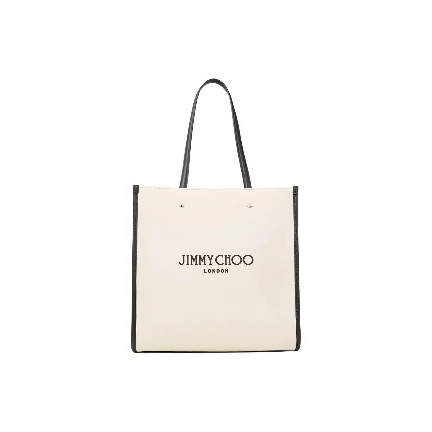 Jimmy Choo Canvas Canvas Bag Tote Bag Shopping Bag Shoulder Bag Crossbody Bag Handbag Women's Beige & Black