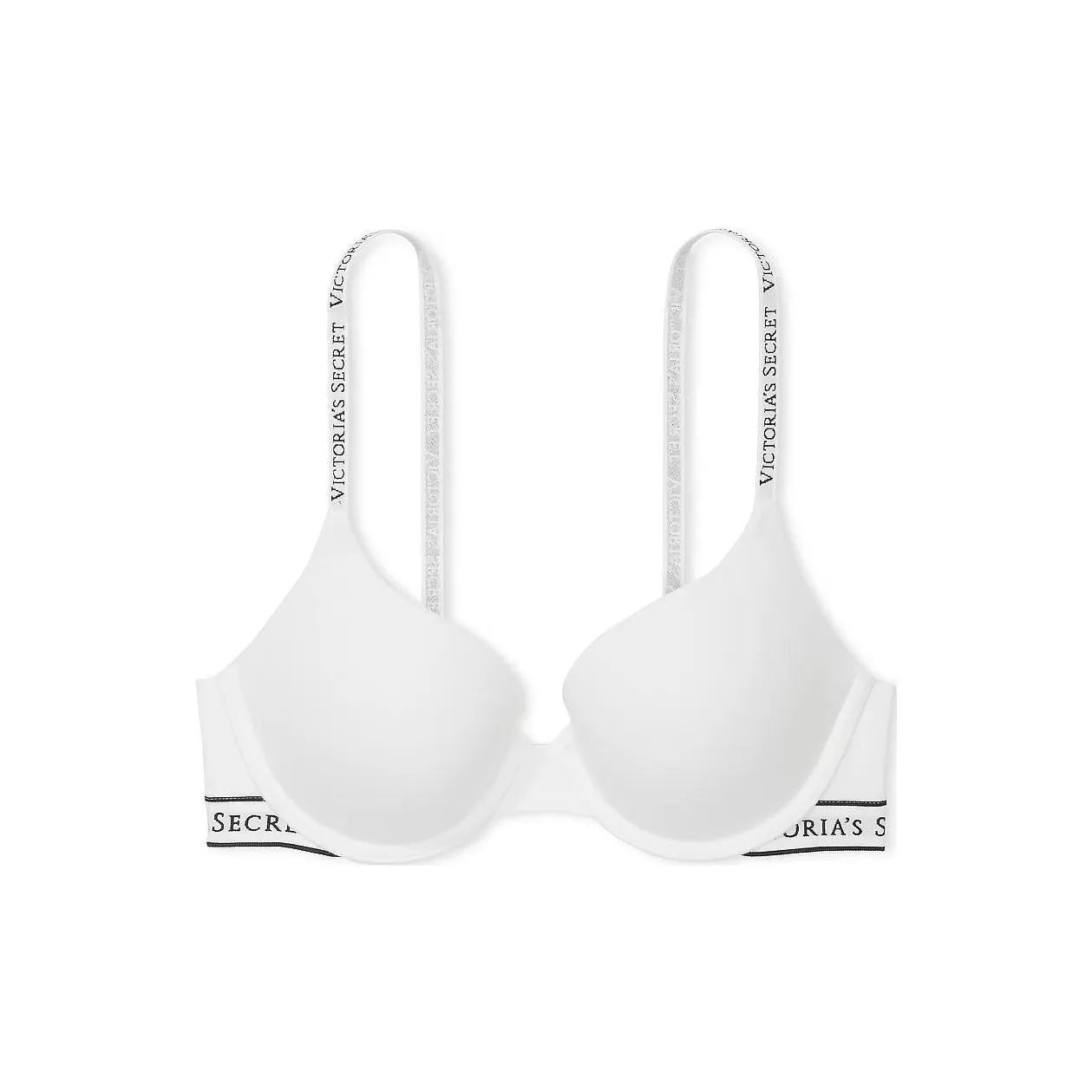 Victoria's Secret PUSH Up Perfect Shape Ribbed Cotton Bra VS White Bra Women's White