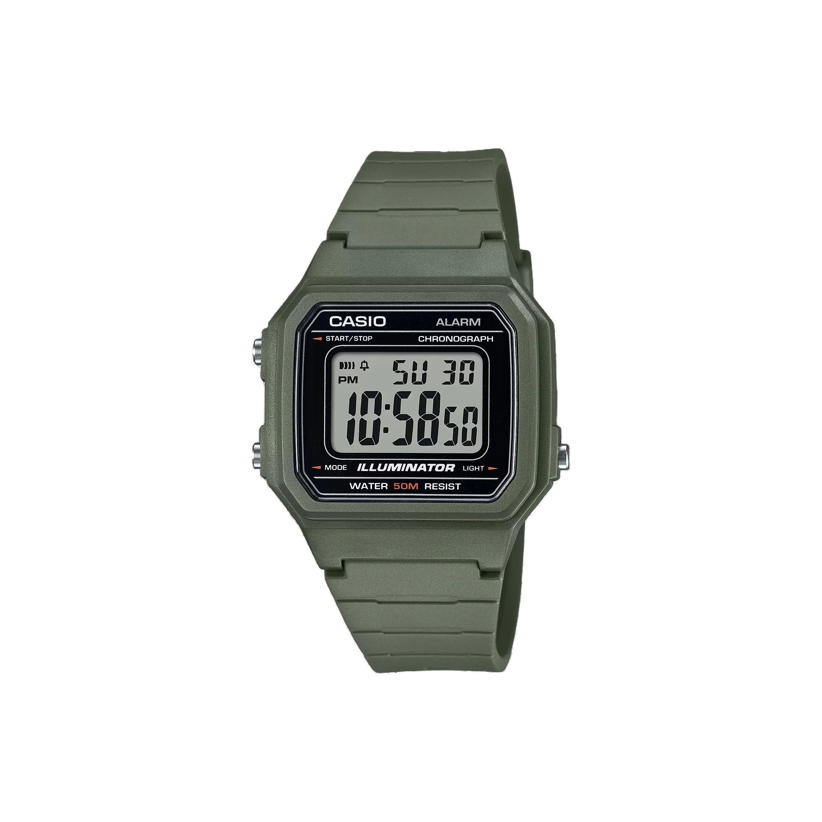 CASIO Кварцевый механизм Смольный ремешок Часы унисекс Серый циферблат