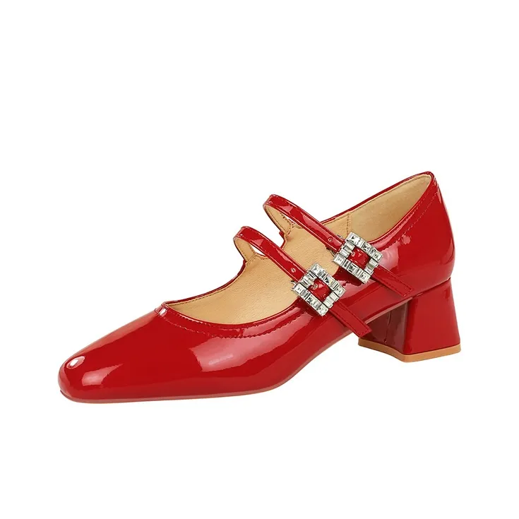 BIGTREE Грубый каблук Мэри Джейн Женские обувь