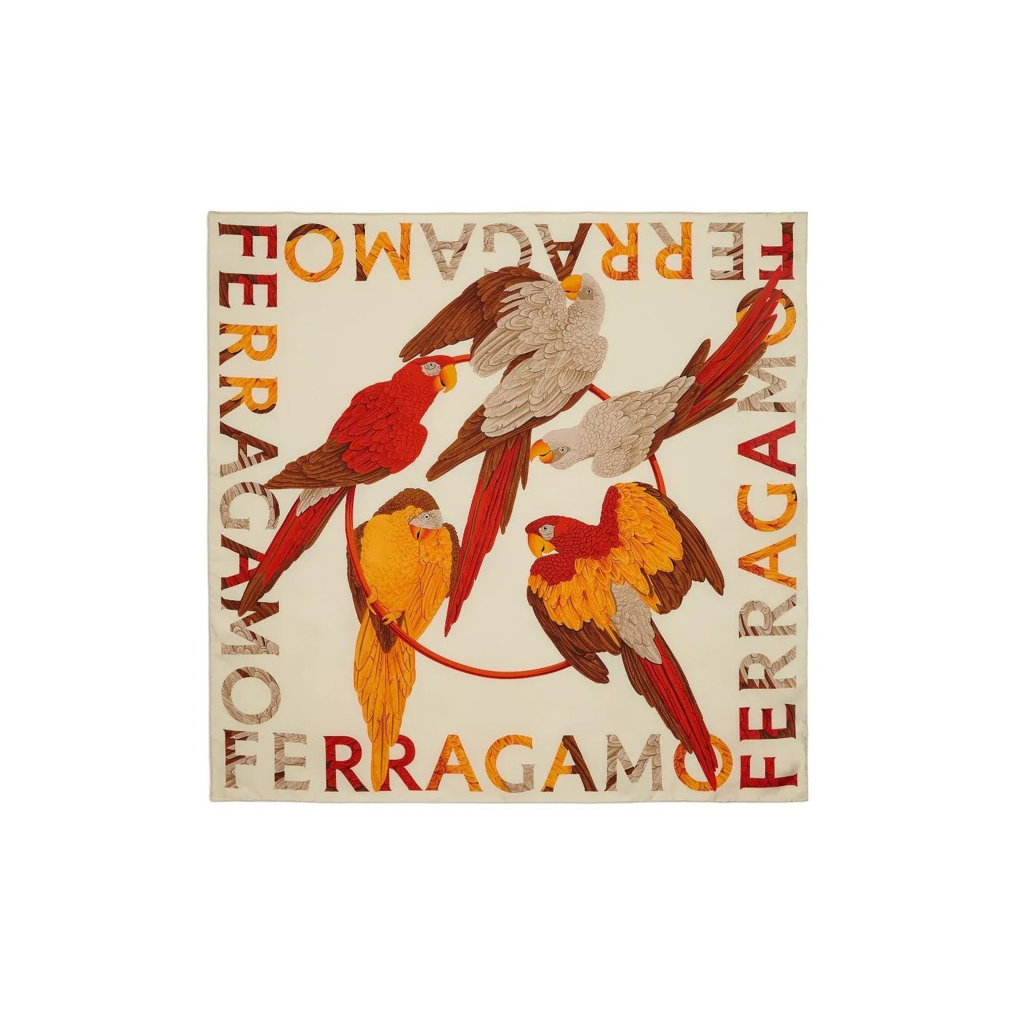 Ferragamo Cotton Knit Шарфы Женские Бежевый