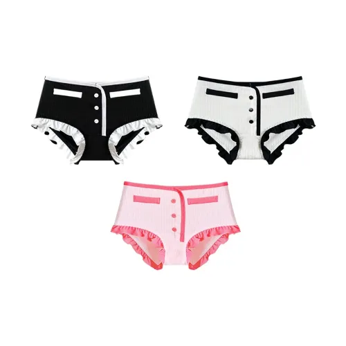 Little sweet cub CHANEL Inspired Белый+Универсальный черный+Миллениальный розовый[Универсальный CHANEL Inspired] Женские трусы