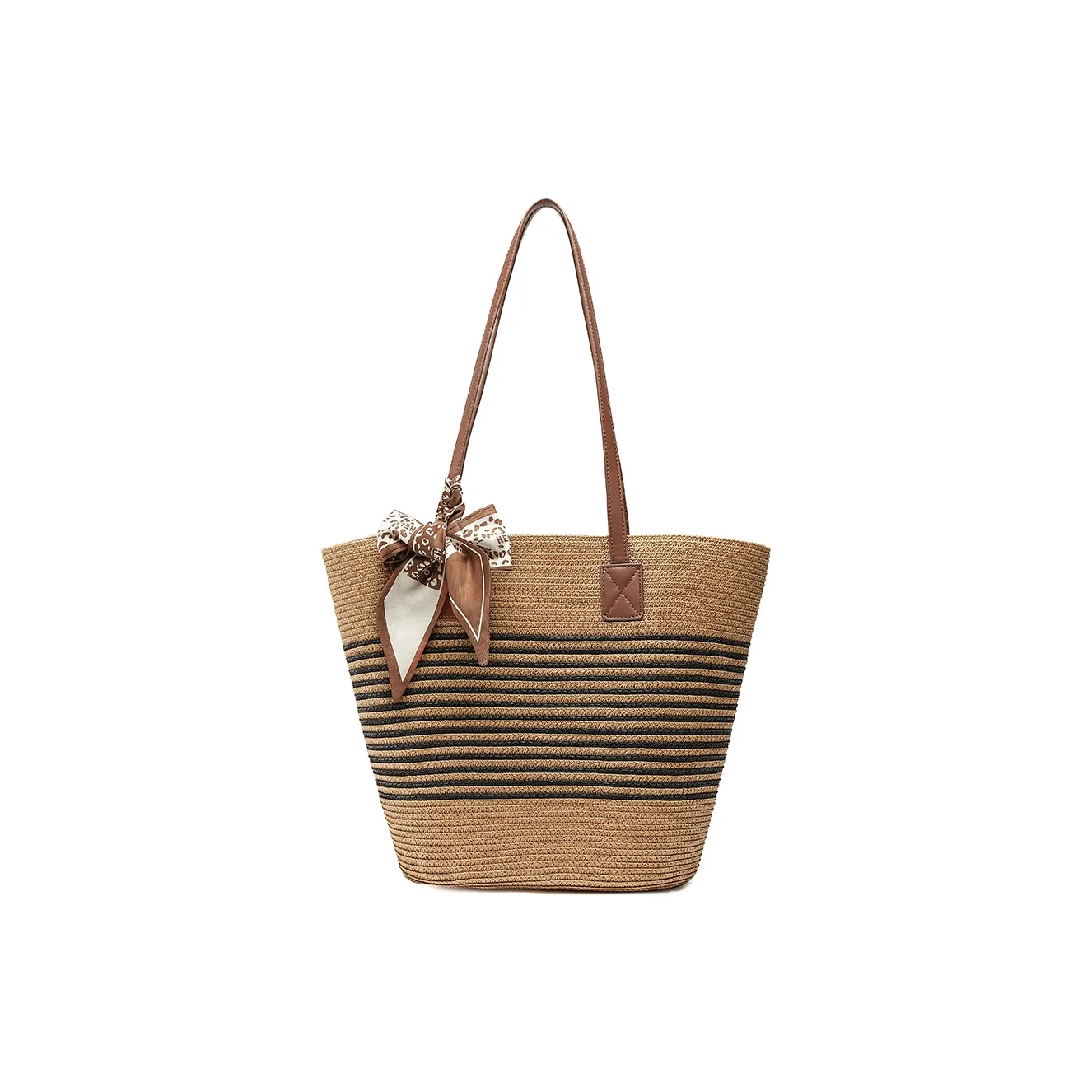 MEXICAN Fabric Shoulder Bag, Tote Bag, Beach Bag Large Size Women's Apricot & Dark Brown/Apricot & Yellow Brown
